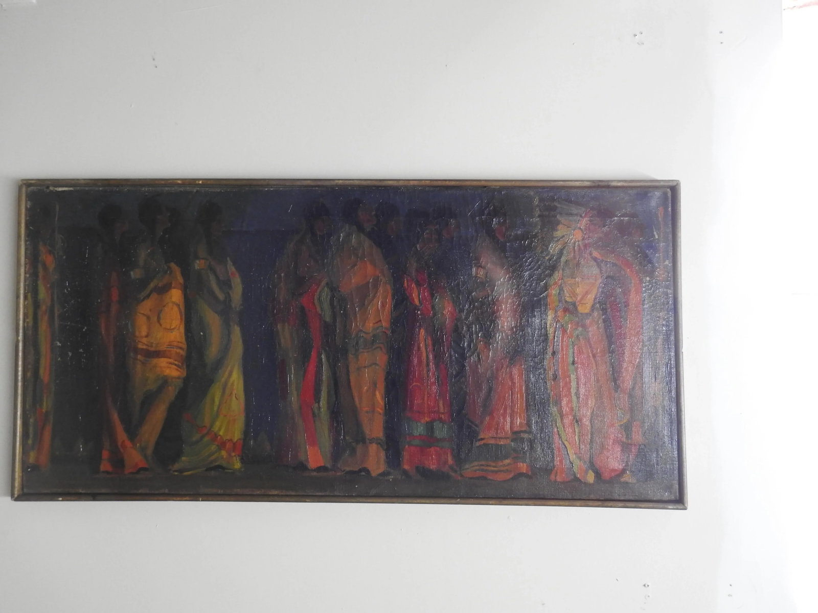 Robert Whitmore "Indian Procession" Oil Painting Early 20th Century - 9