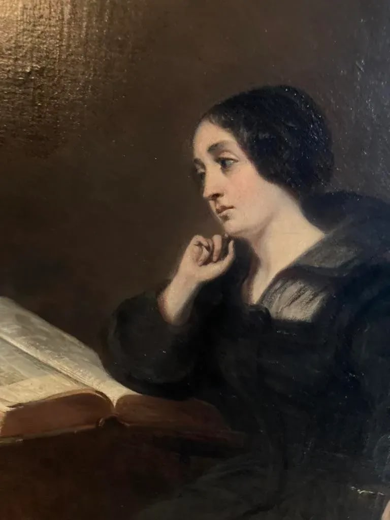 Dutch 19th Century Painting "Woman Reading" by Johannes Cornelius Mertz - 4