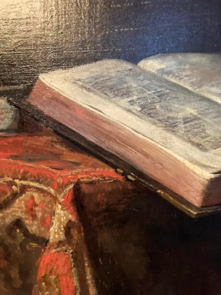 Dutch 19th Century Painting "Woman Reading" by Johannes Cornelius Mertz - 6