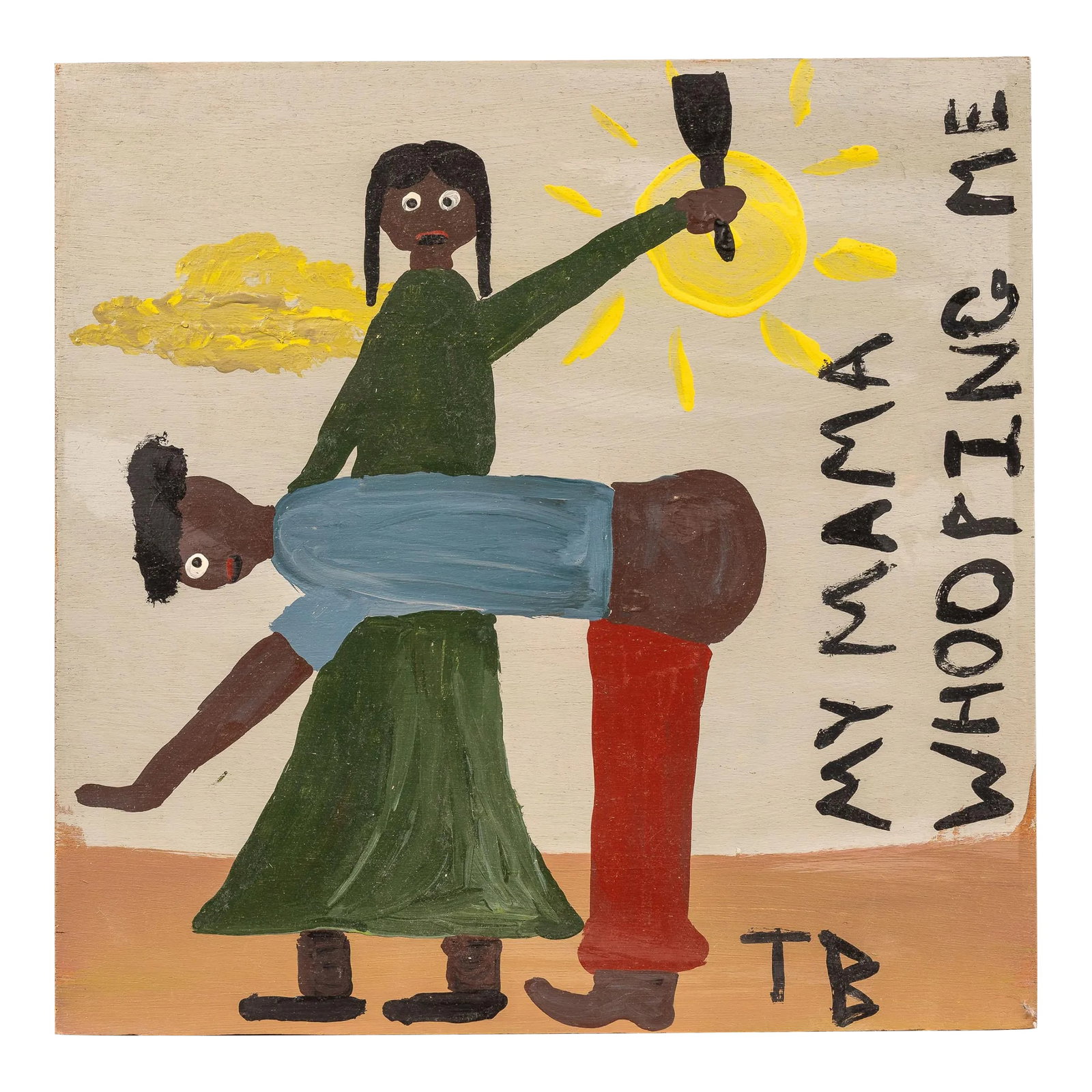 C. 1960 Tim Brown "My Mama Whooping Me" Outsider Art Painting (1 of 5)