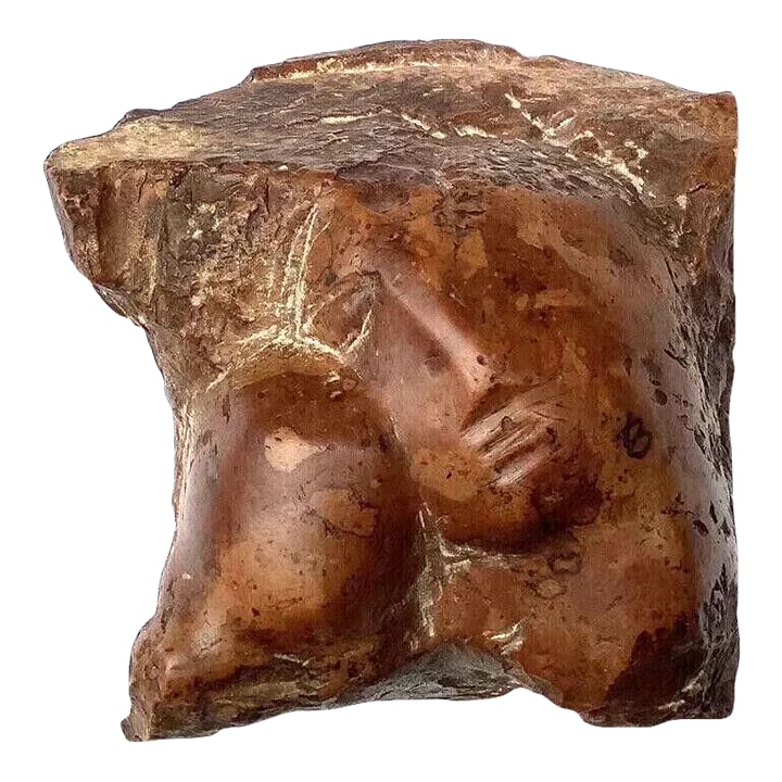 Karl Hartung Bust of a Woman Katie 2 Signed: Karl Hartung 1908-1967 German Woman Bust katie 2 Red marble. Signed Carved sketch on one side 5 x 5 x 4 in Karl Hartung was born as the son of a carpenter in Hamburg in 1908. In 1923 Hartung began an 