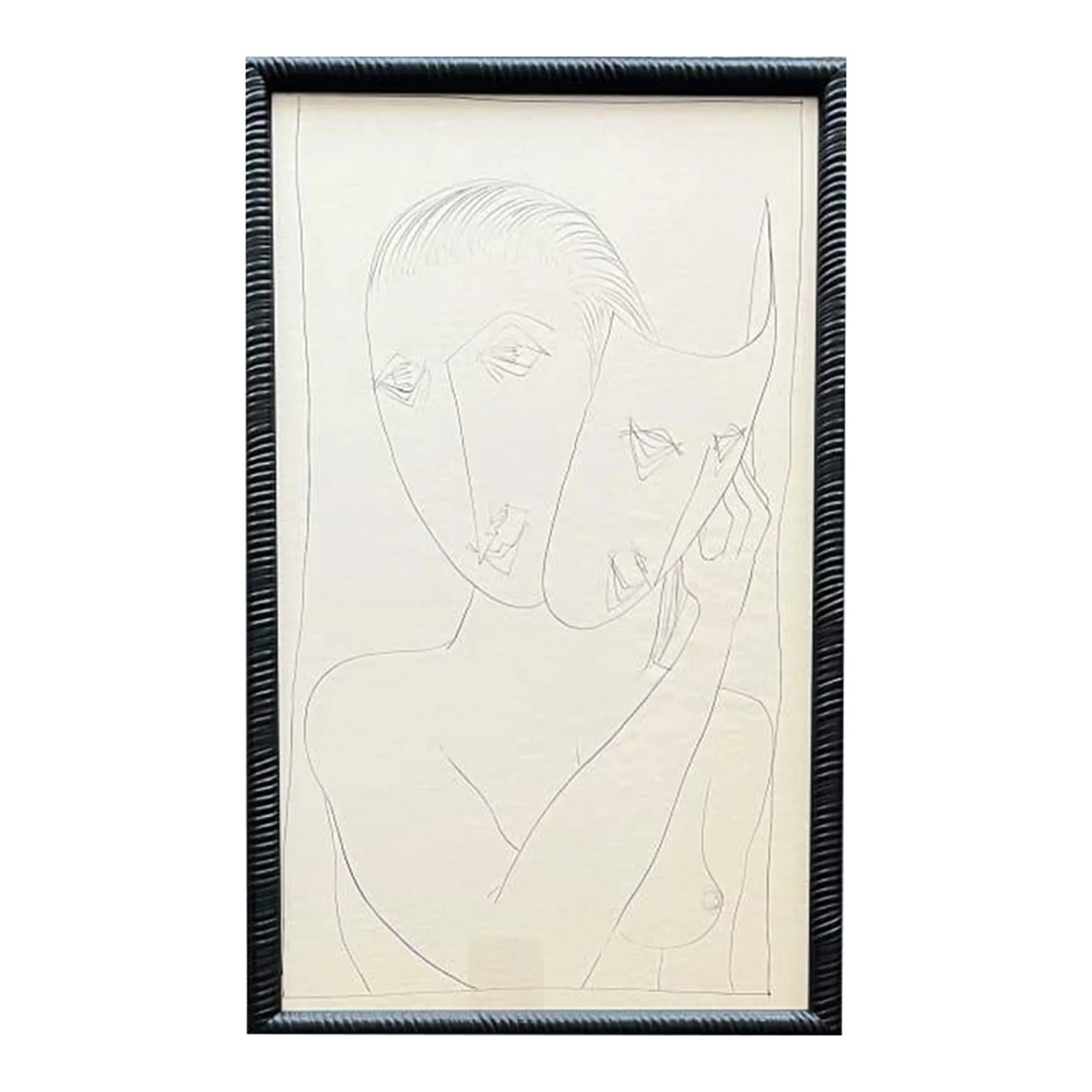 1950s "Mask" Mid Century Nude Ink Figure Drawing Nyc Artist (1 of 5)