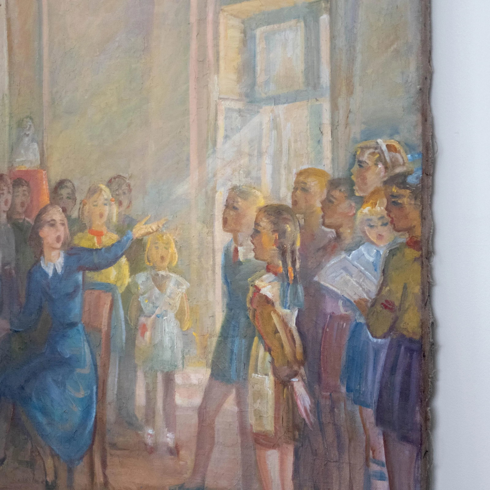 Mid-20th Century Original Untitled Oil on Canvas of a Choir Scene, by Artist Boris Anatolievich Shol - 10