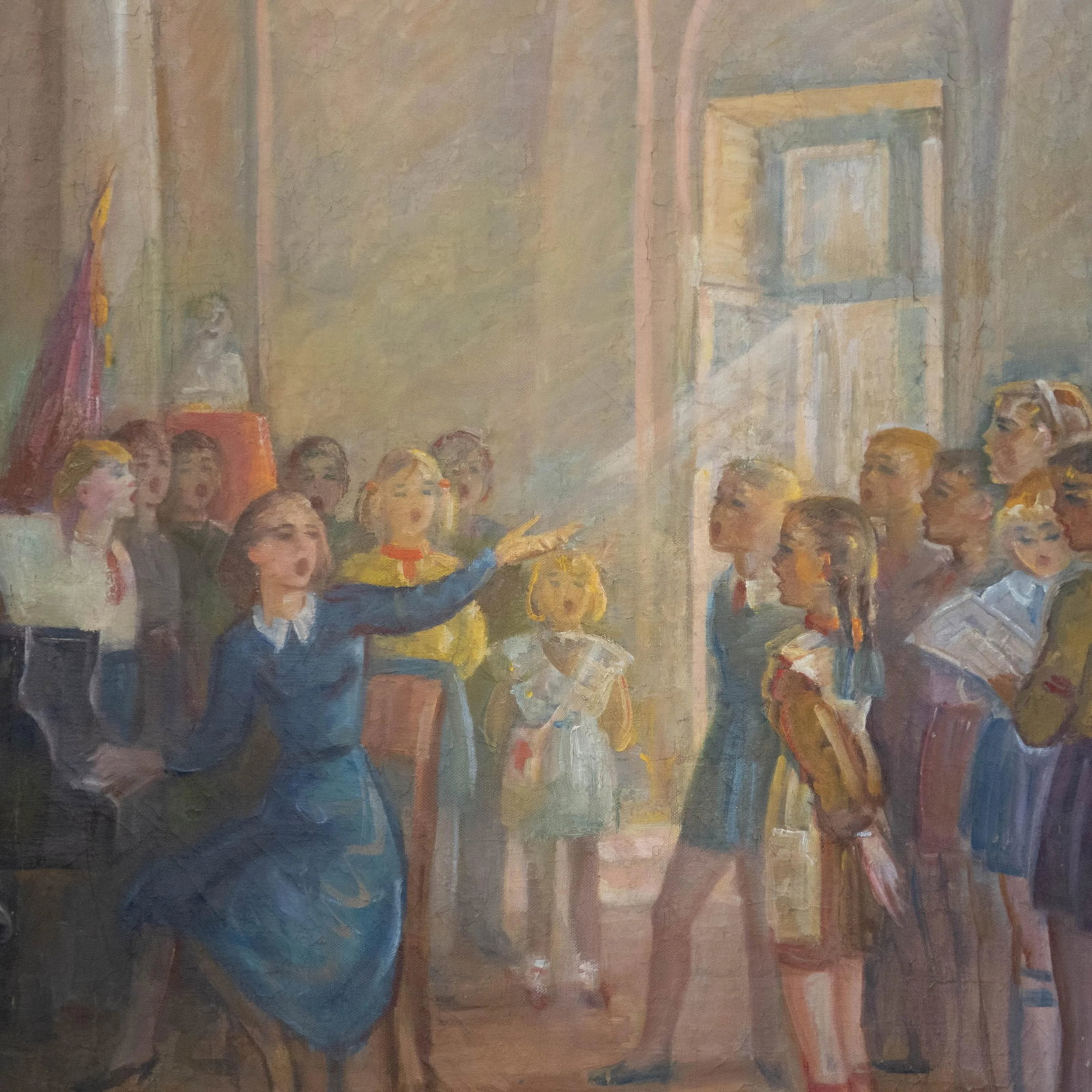 Mid-20th Century Original Untitled Oil on Canvas of a Choir Scene, by Artist Boris Anatolievich Shol - 3