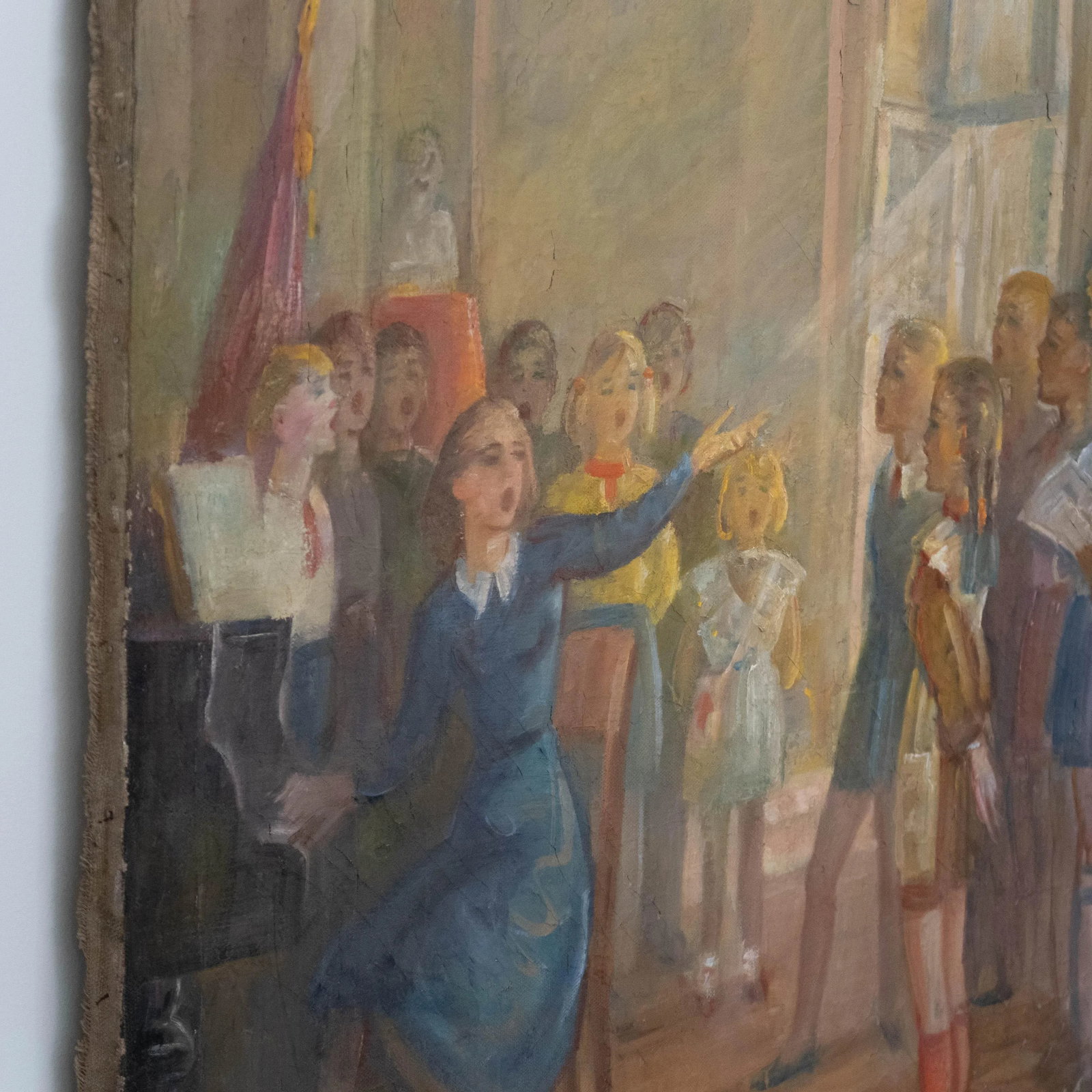 Mid-20th Century Original Untitled Oil on Canvas of a Choir Scene, by Artist Boris Anatolievich Shol - 4