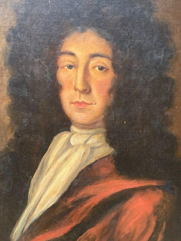 Antique Oil Painting Portrait of 17thC Gentleman, Gold Leaf Gilt Frame, Signed - 4