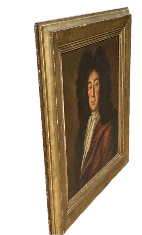 Antique Oil Painting Portrait of 17thC Gentleman, Gold Leaf Gilt Frame, Signed - 7