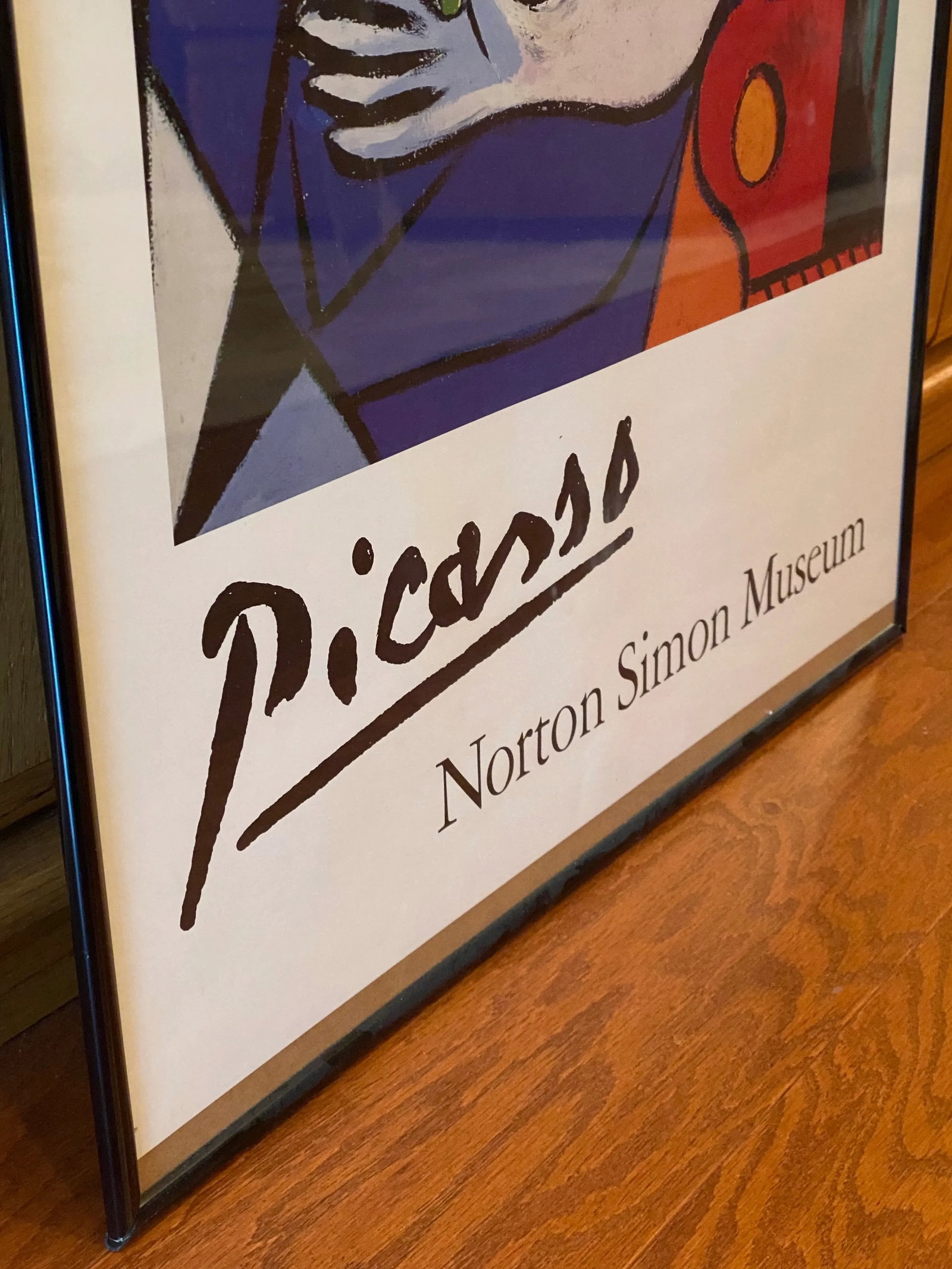 Pablo Picasso Modernist Offset Print Framed Museum Poster " Woman With a Book " Norton Simon Museum - 3
