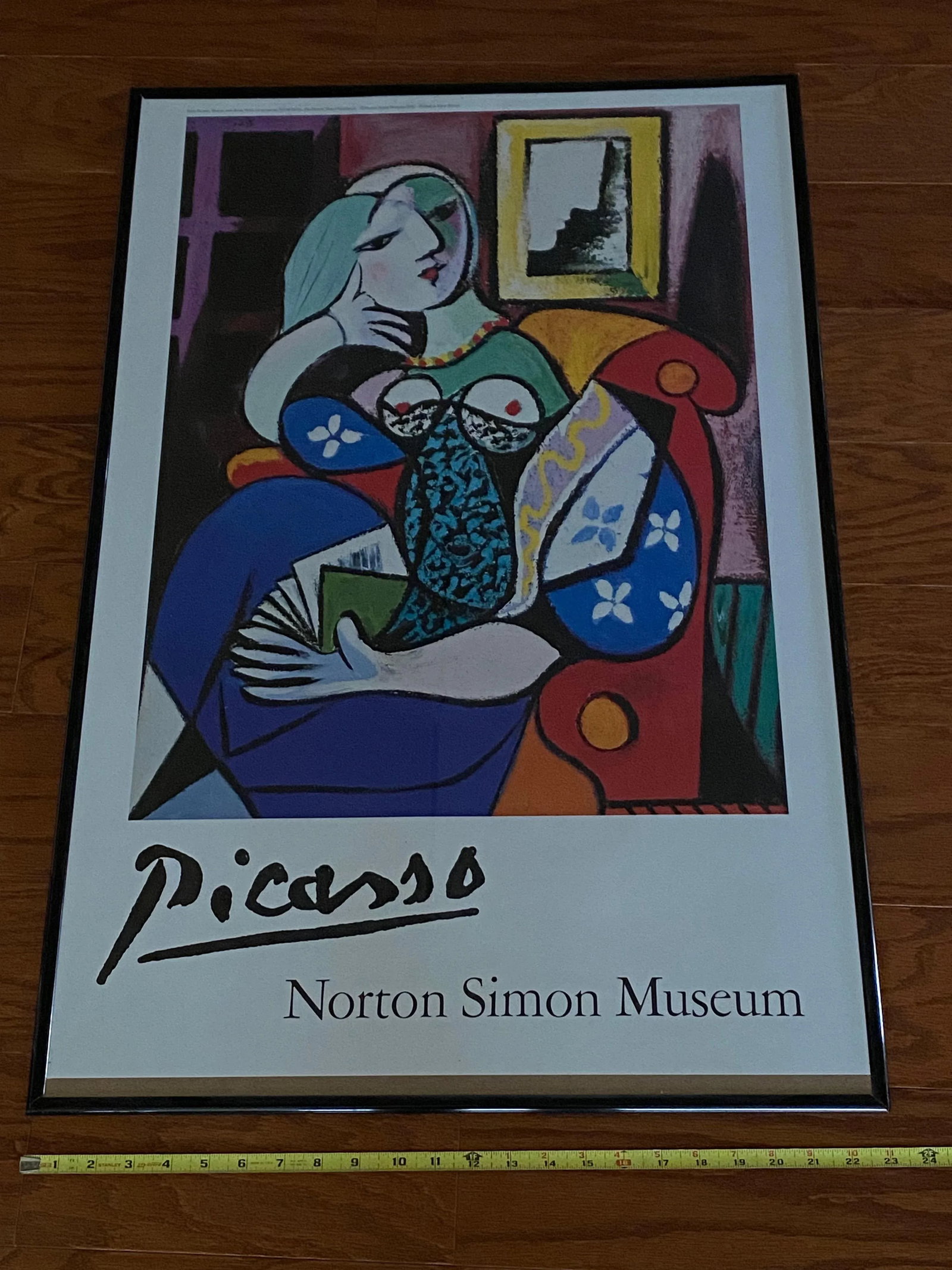 Pablo Picasso Modernist Offset Print Framed Museum Poster " Woman With a Book " Norton Simon Museum - 8