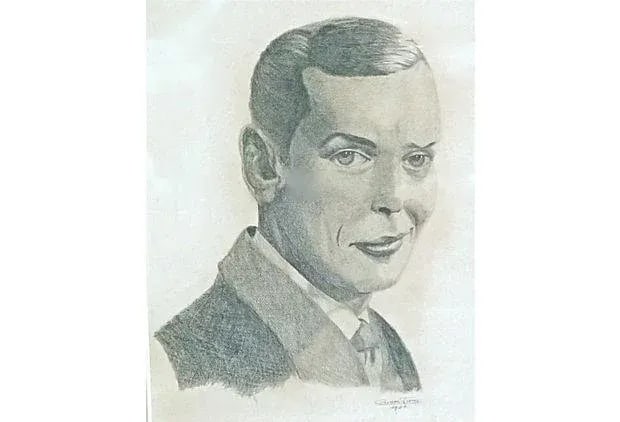 Vintage Pencil Portrait Sketch of Dapper Young Man - 2