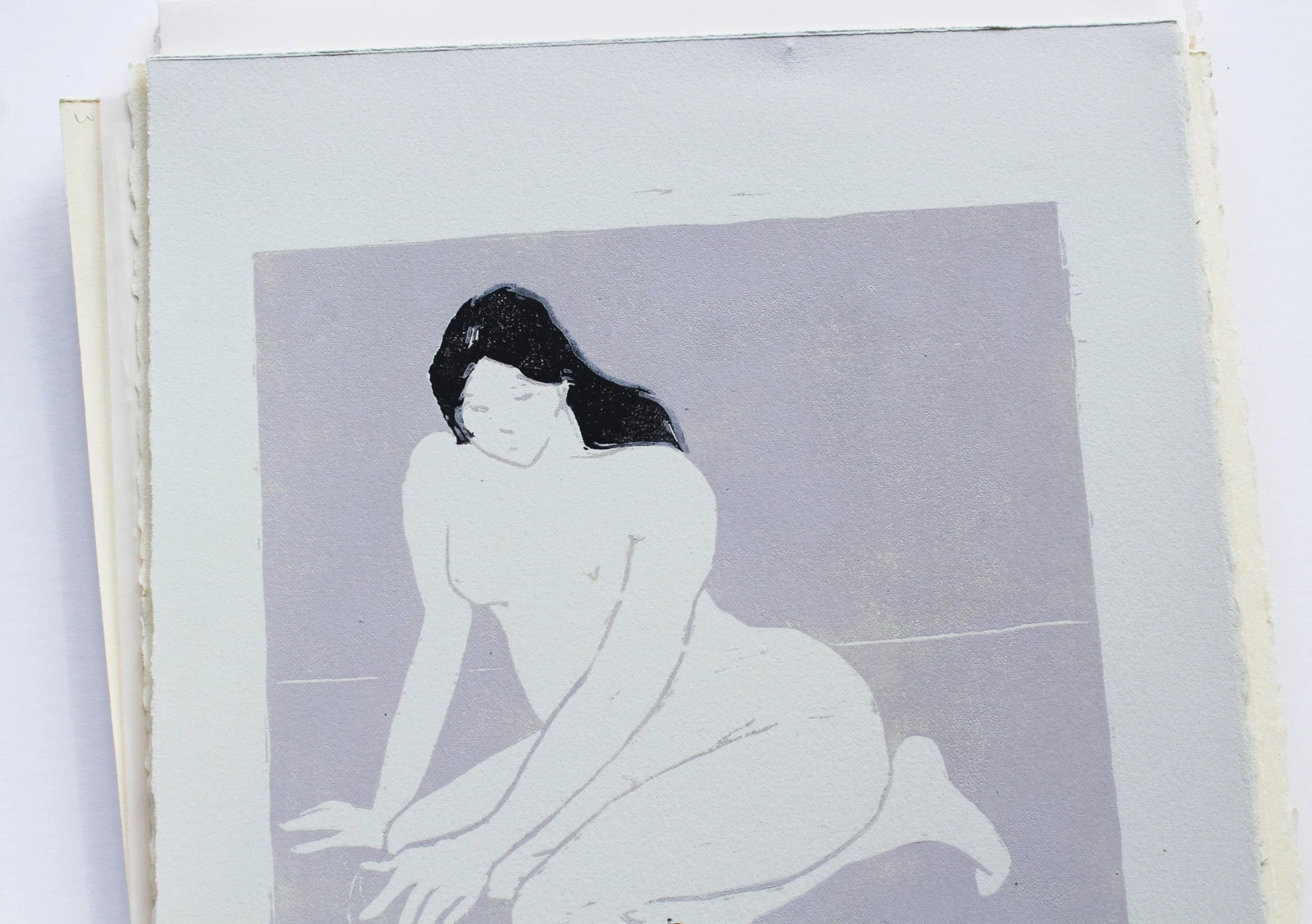 Cat Lady Original Woodblock Print by Michelle Farro - 7