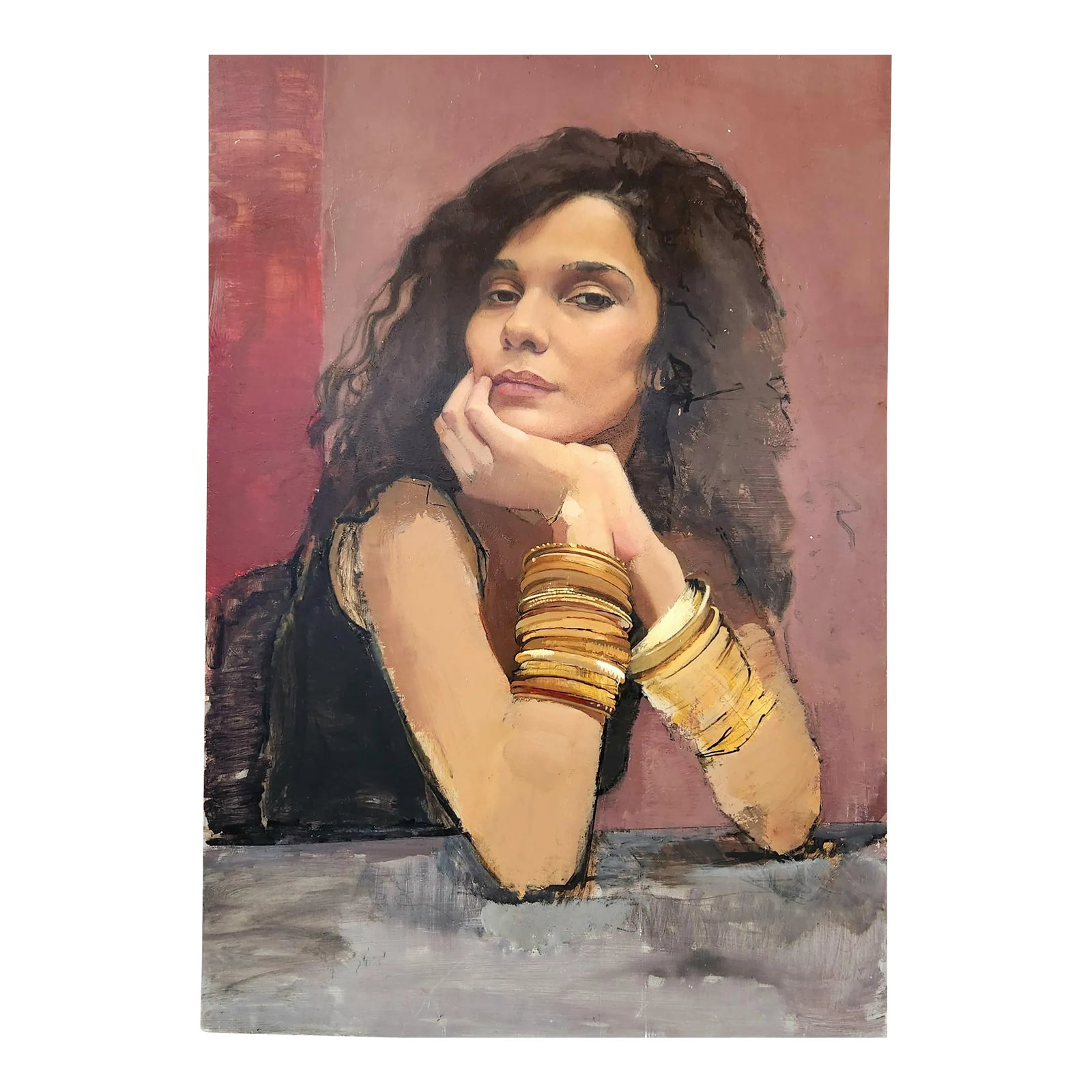 Portrait of a Woman, Oil Painting on Panel (1 of 5)