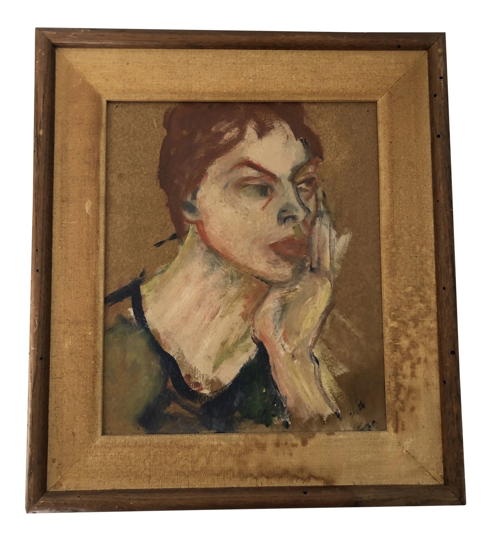 Parisian O/B Portrait of Woman (3/59) "Schettler" 15x17: Paris, France Midcentury O/B, of Woman, "Schettler, 3/59" on reversed. Frame size 15x17 Condition: Alterations: Original Condition Unaltered Imperfections: Some Imperfections Condition Notes: Frame