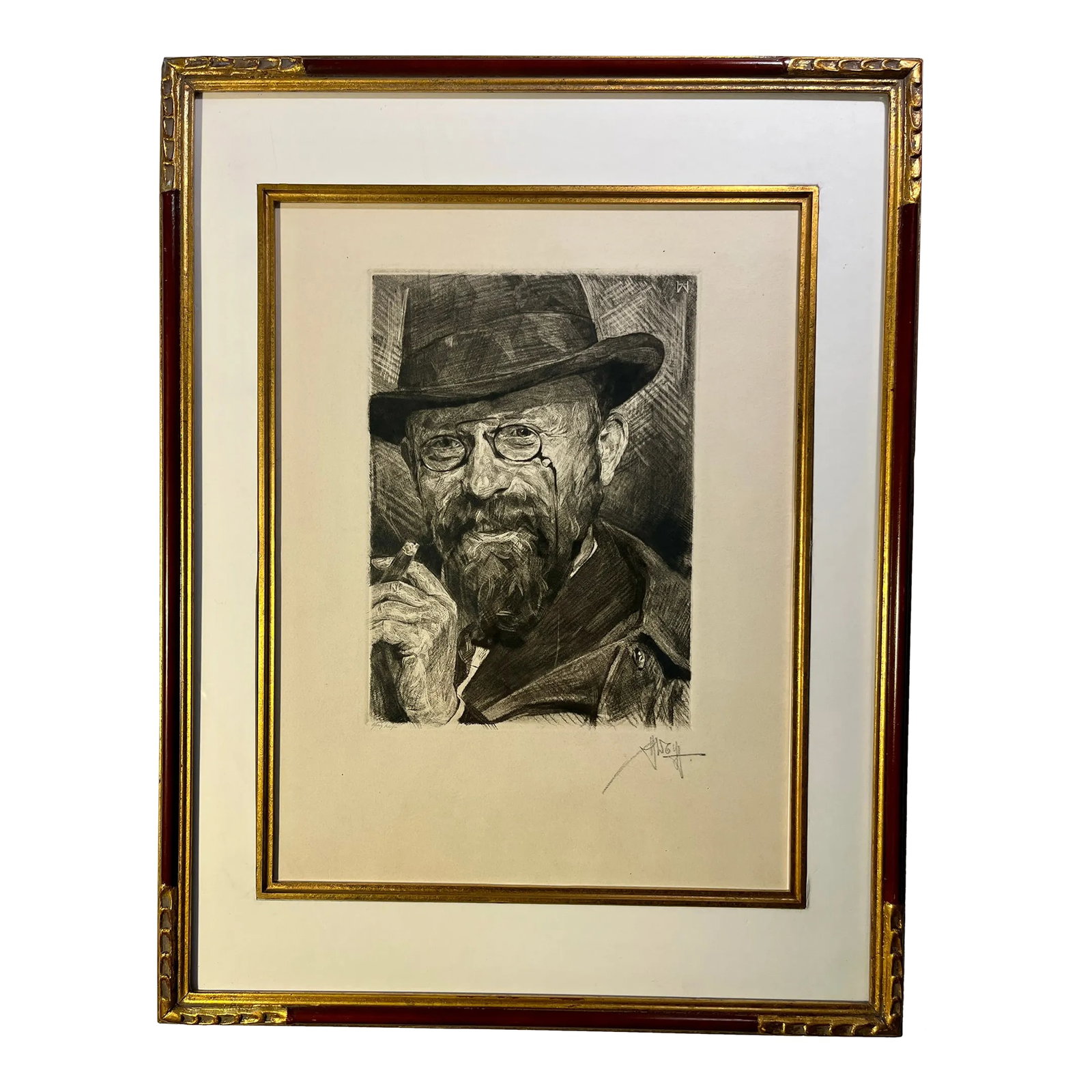 1919 Felix Ernst Peiser Portrait Etching by Heinrich Wolff Signed, Framed: RARE 1919 FELIX ERNST PEISER Portrait Etching by Heinrich Wolff Signed in pencil (lower right corner) Aprox. dimensions: Frame: 18" x 14" Visible area: 10" x 13" Very good original condition. Newly