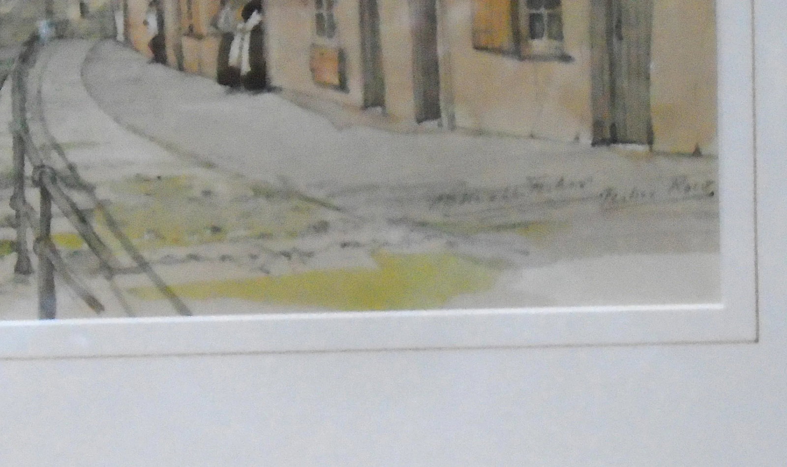 "Fisher Row, Oxford, England - 1924", Original Watercolor Painting, Framed - 4