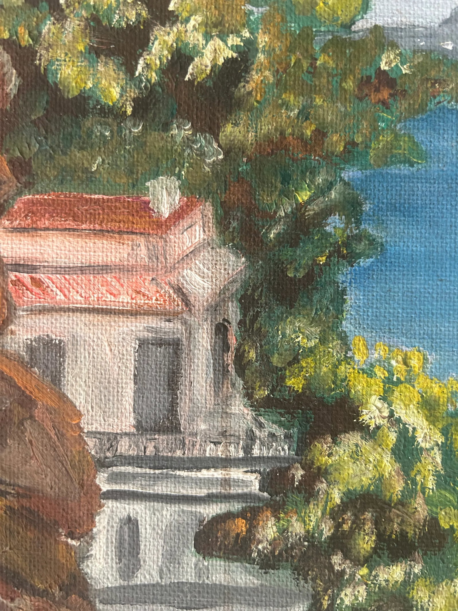 1975 California Chic Original Cityscape, "Telegraph Hill", Oil on Board, Framed - 11