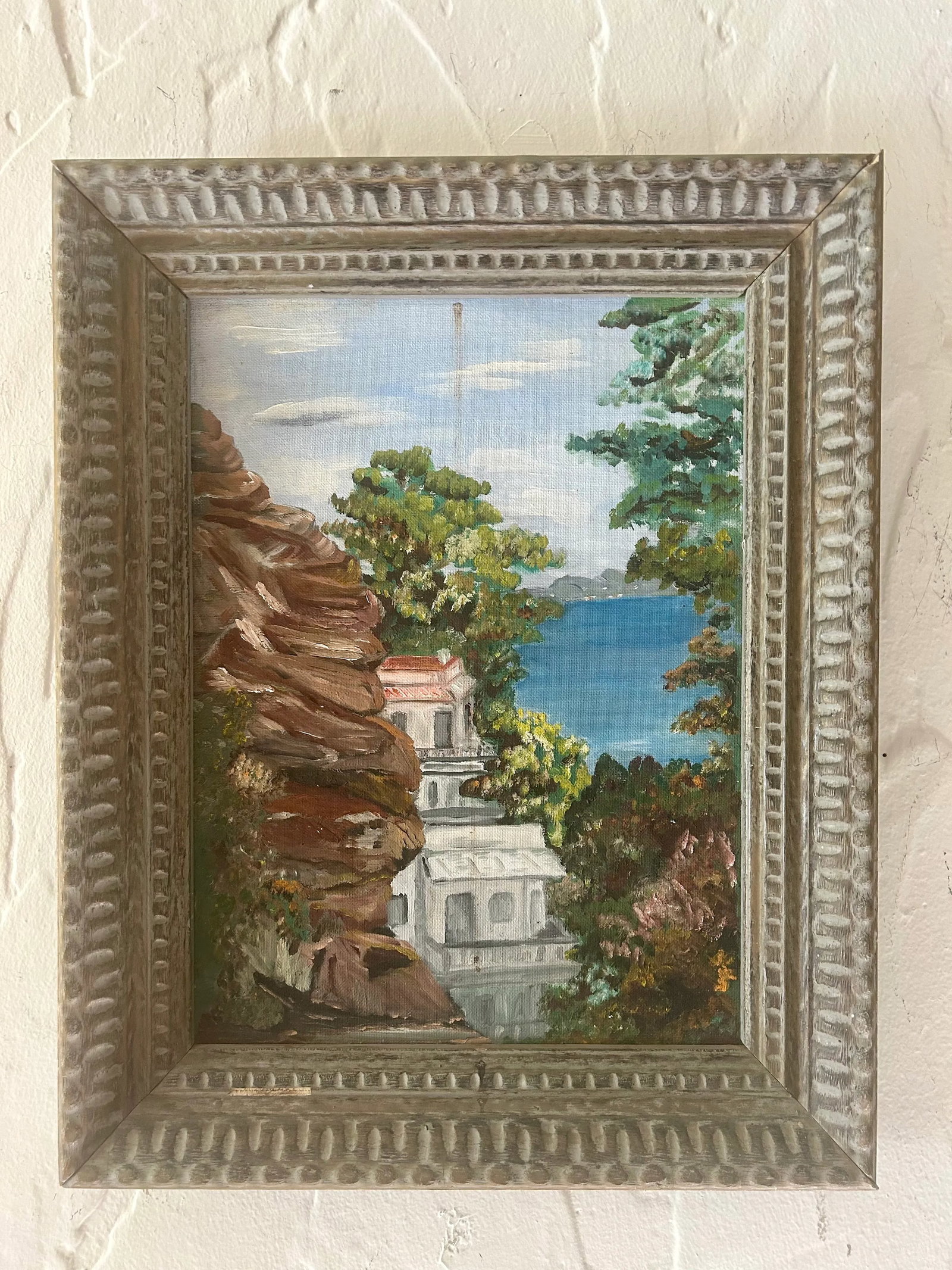 1975 California Chic Original Cityscape, "Telegraph Hill", Oil on Board, Framed - 3
