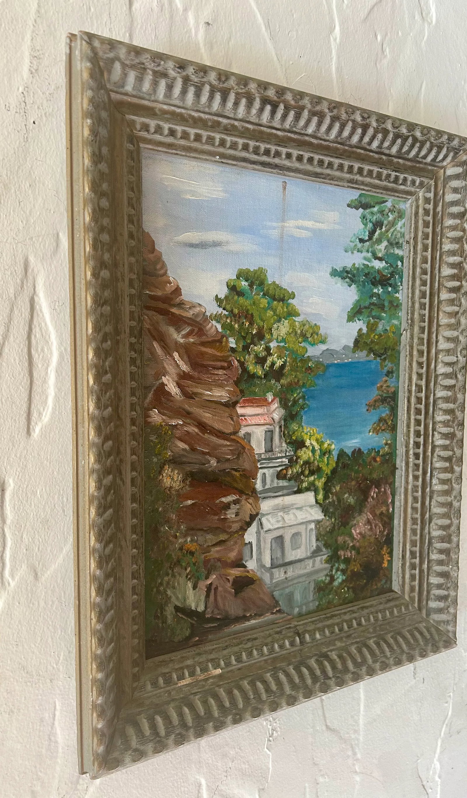 1975 California Chic Original Cityscape, "Telegraph Hill", Oil on Board, Framed - 6