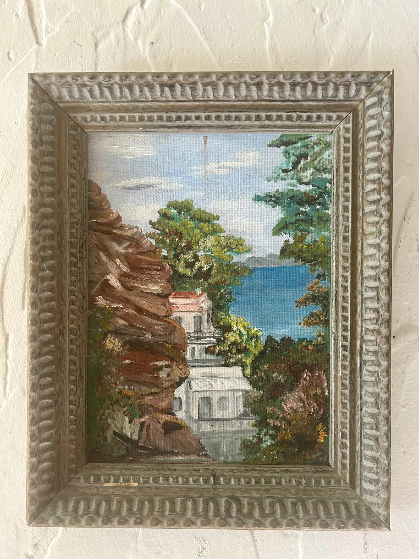 1975 California Chic Original Cityscape, "Telegraph Hill", Oil on Board, Framed - 9