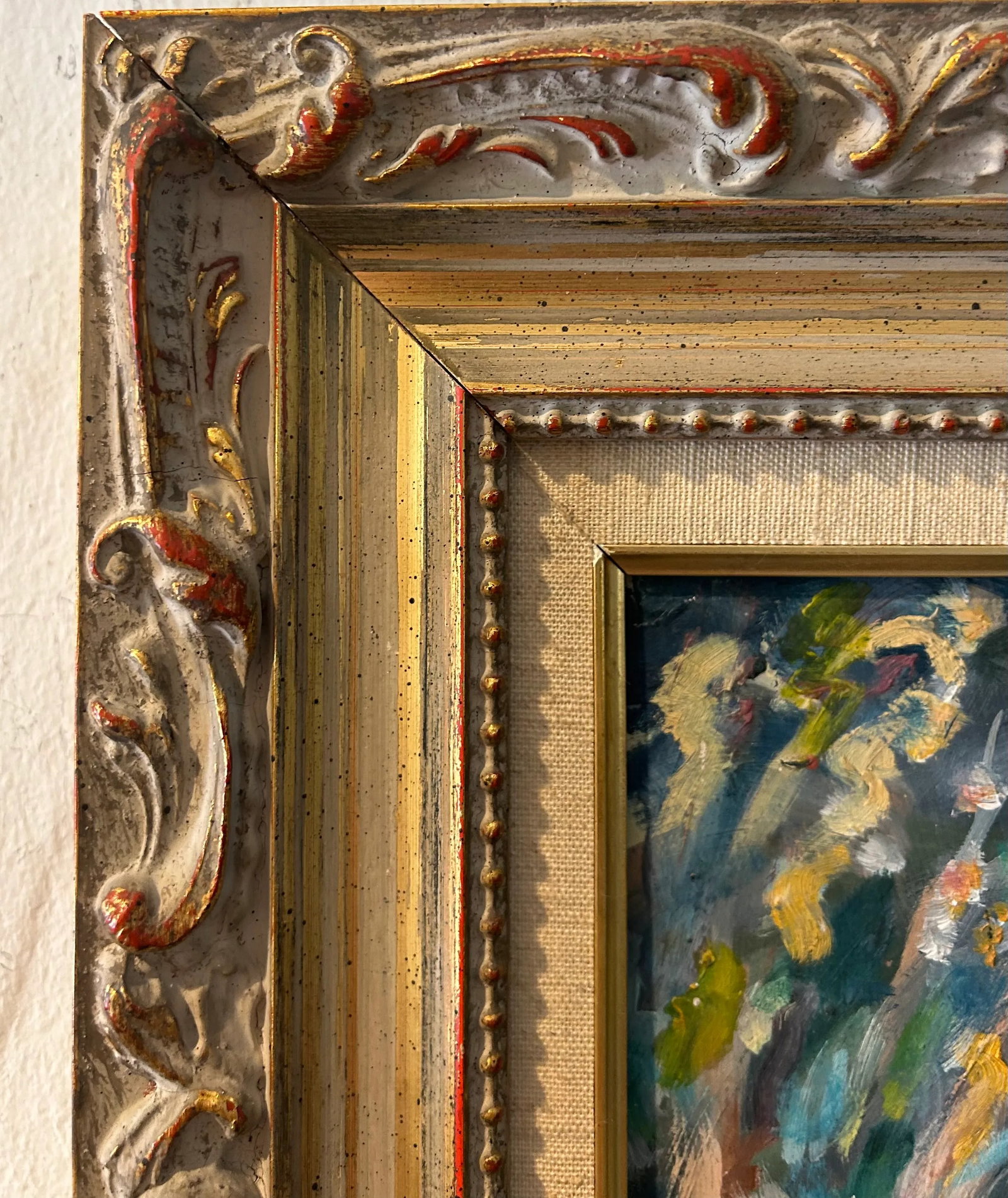 Late 20th Century Original Hollywood Regency Post Impressionist Painting a Walk in the Park, Oil on - 7