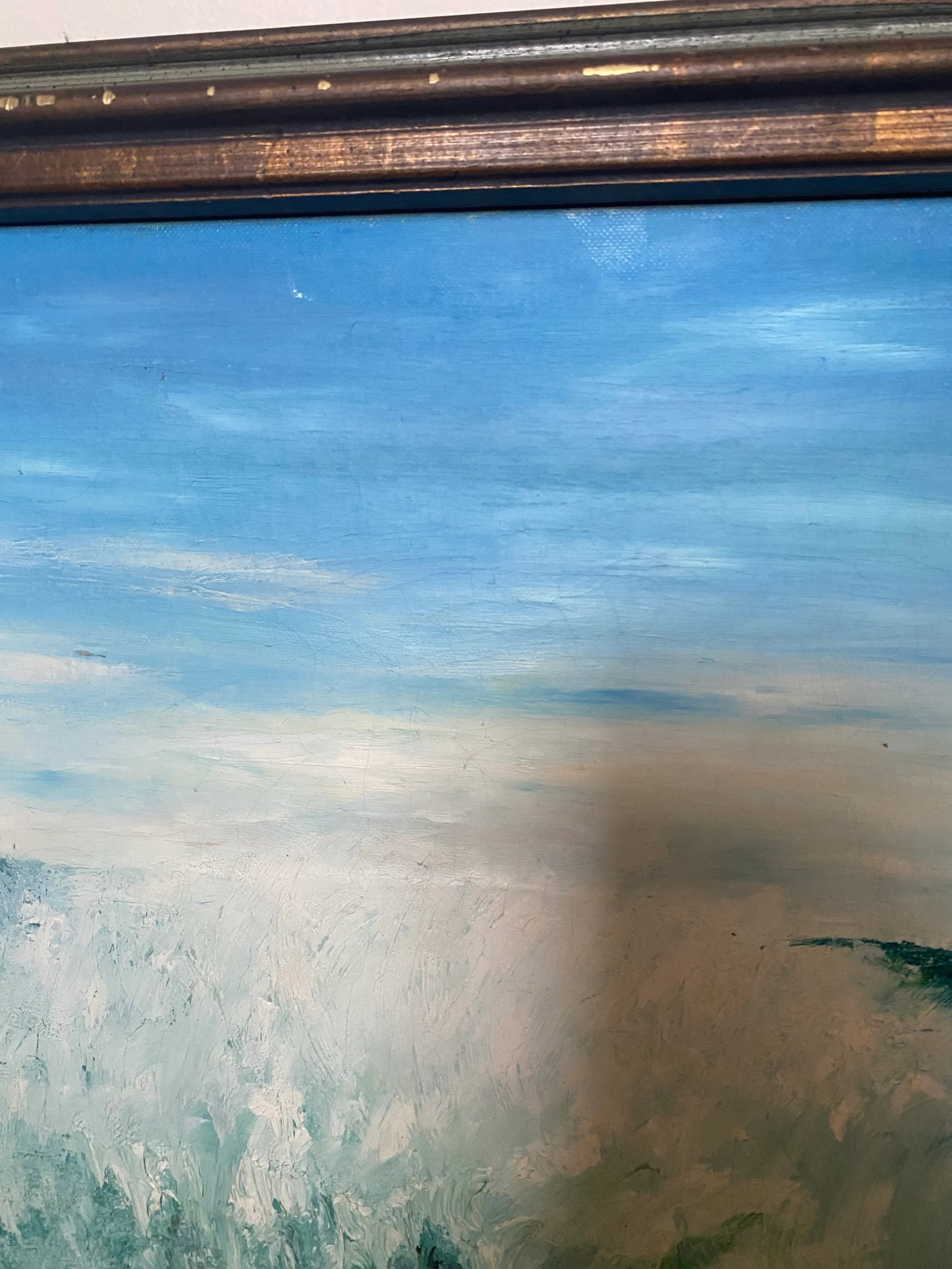 Ocean Waves Crashing Landscape Acrylic Painting Signed R. Gottwald 1969, Framed - 6