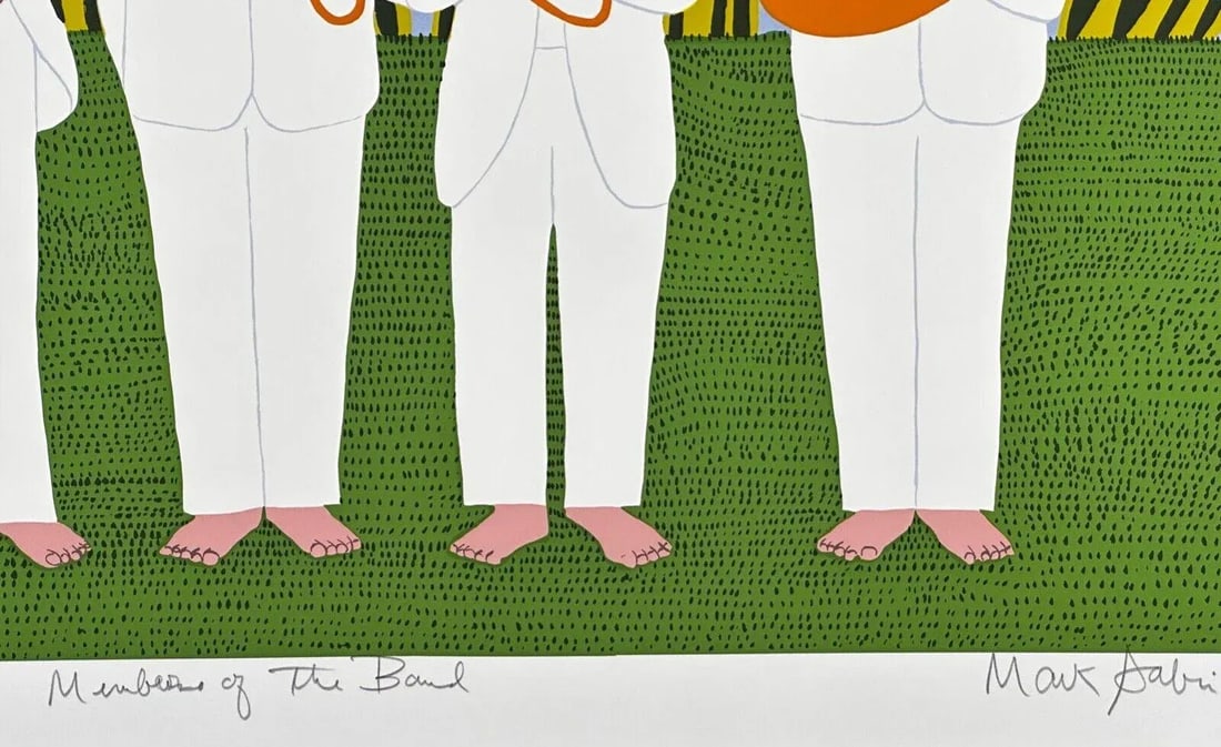 1980s Mark Sabin Members of the Band Hand Signed & Numbered Art - 3