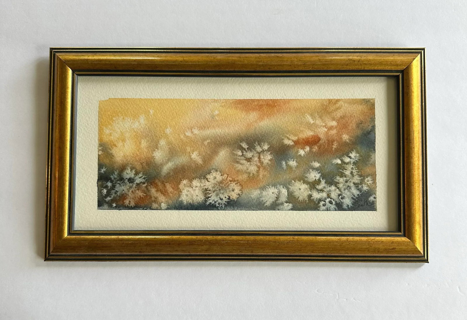Framed Signed Original Watercolor "Blowing in the Wind" - 2