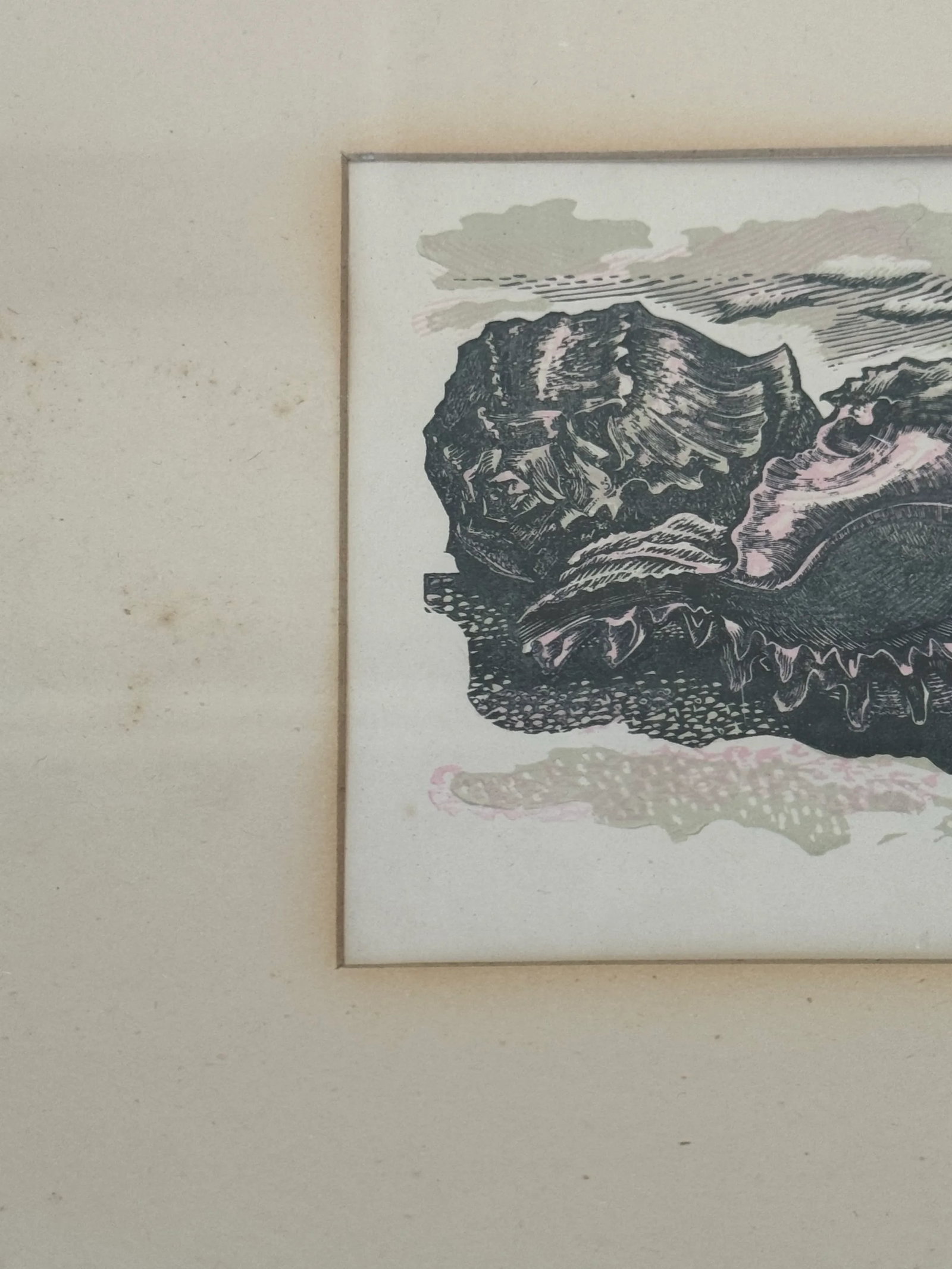 Framed Vintage Signed Eric King Etching of a Horse and Shell - 7