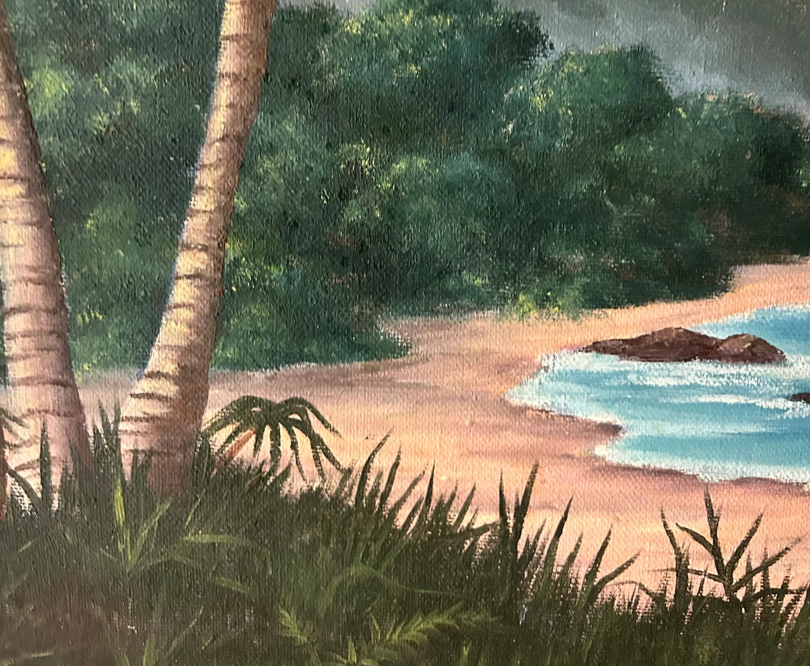 1981 Original Oil on Canvas La Isla Bonita, SIgned by Artist - 7