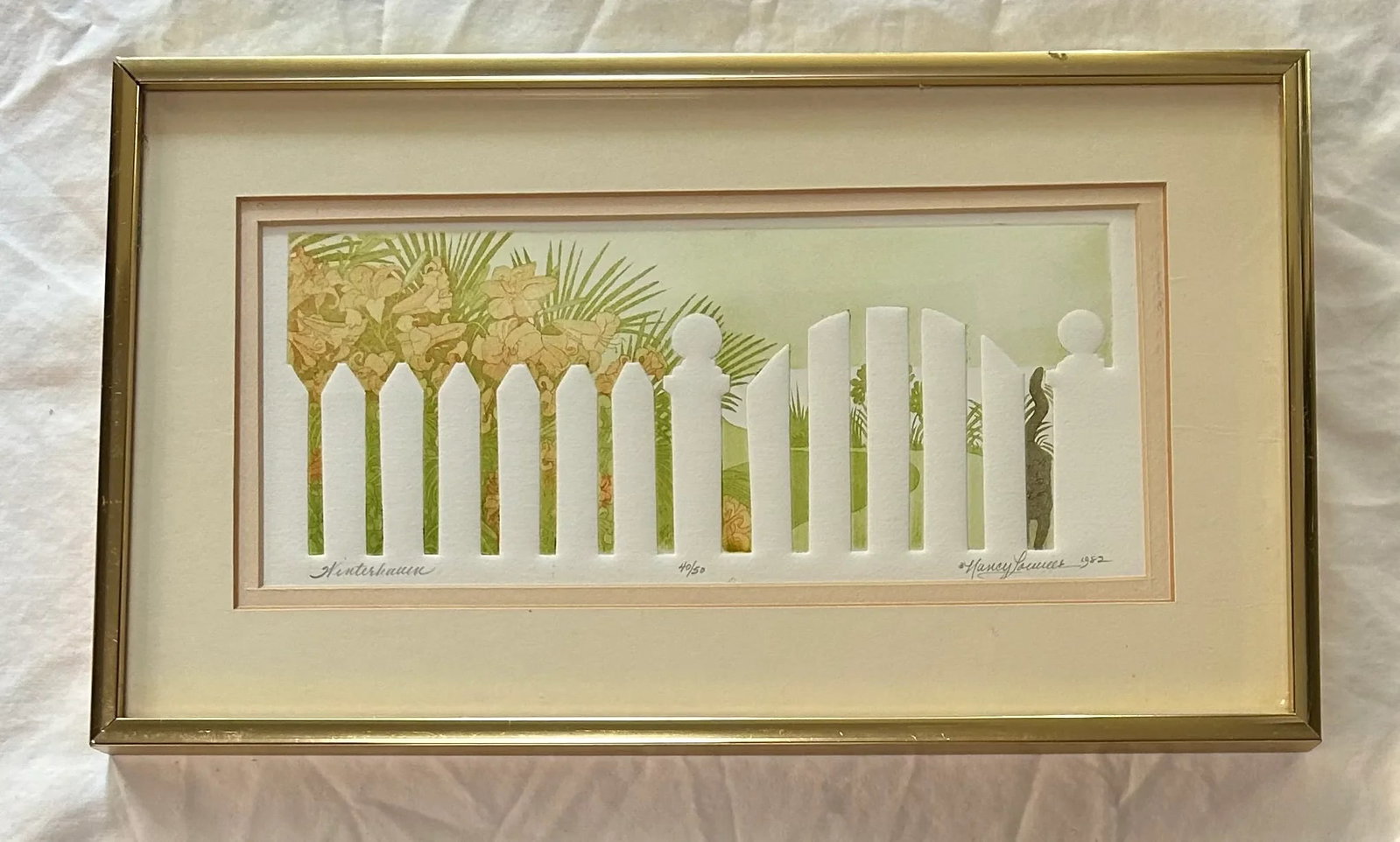1980's Etching "Winterhaven" With Flowers and Ferns, Signed by Artist and Numbered - 2