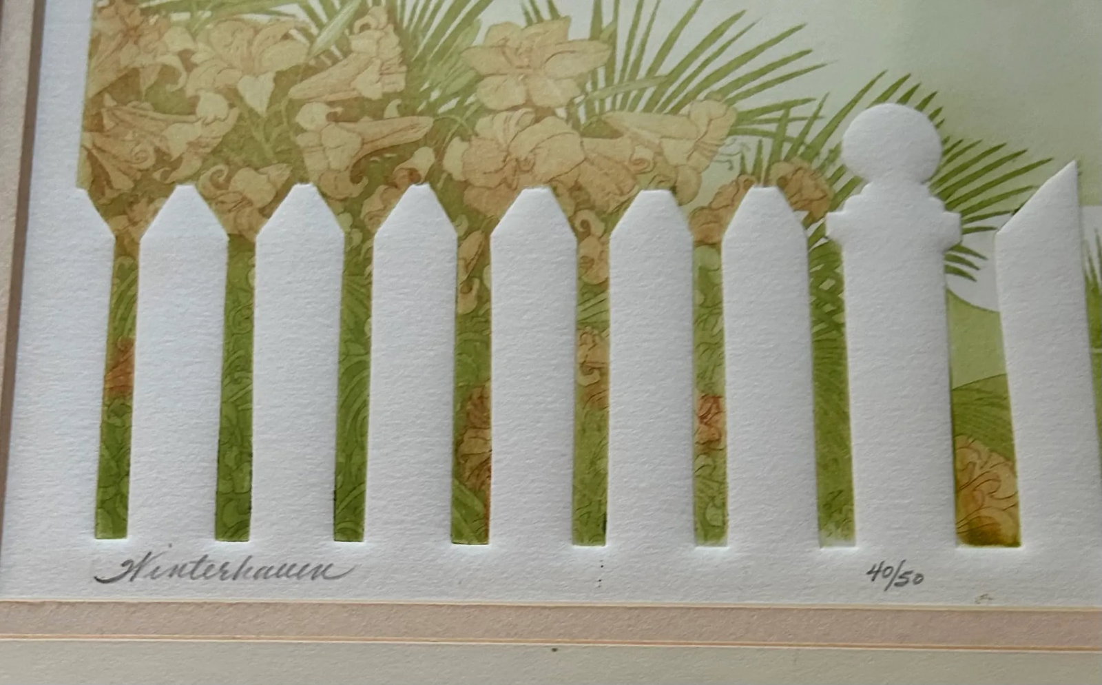 1980's Etching "Winterhaven" With Flowers and Ferns, Signed by Artist and Numbered - 5