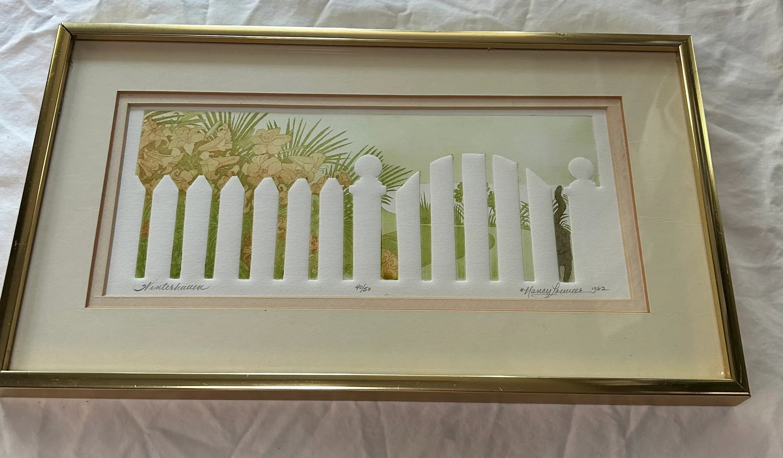 1980's Etching "Winterhaven" With Flowers and Ferns, Signed by Artist and Numbered - 9