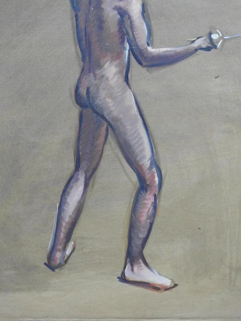 Robert Whitmore Double-Sided Oil Painting Male Against Green Background - 8