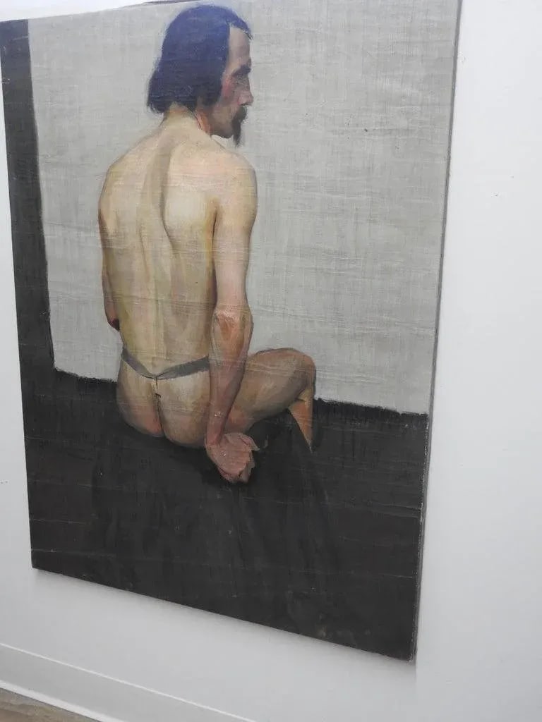 20th Century Robert Whitmore Oil Painting, "Male Model" - 2