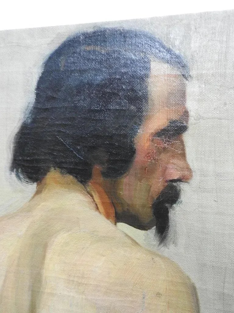 20th Century Robert Whitmore Oil Painting, "Male Model" - 6