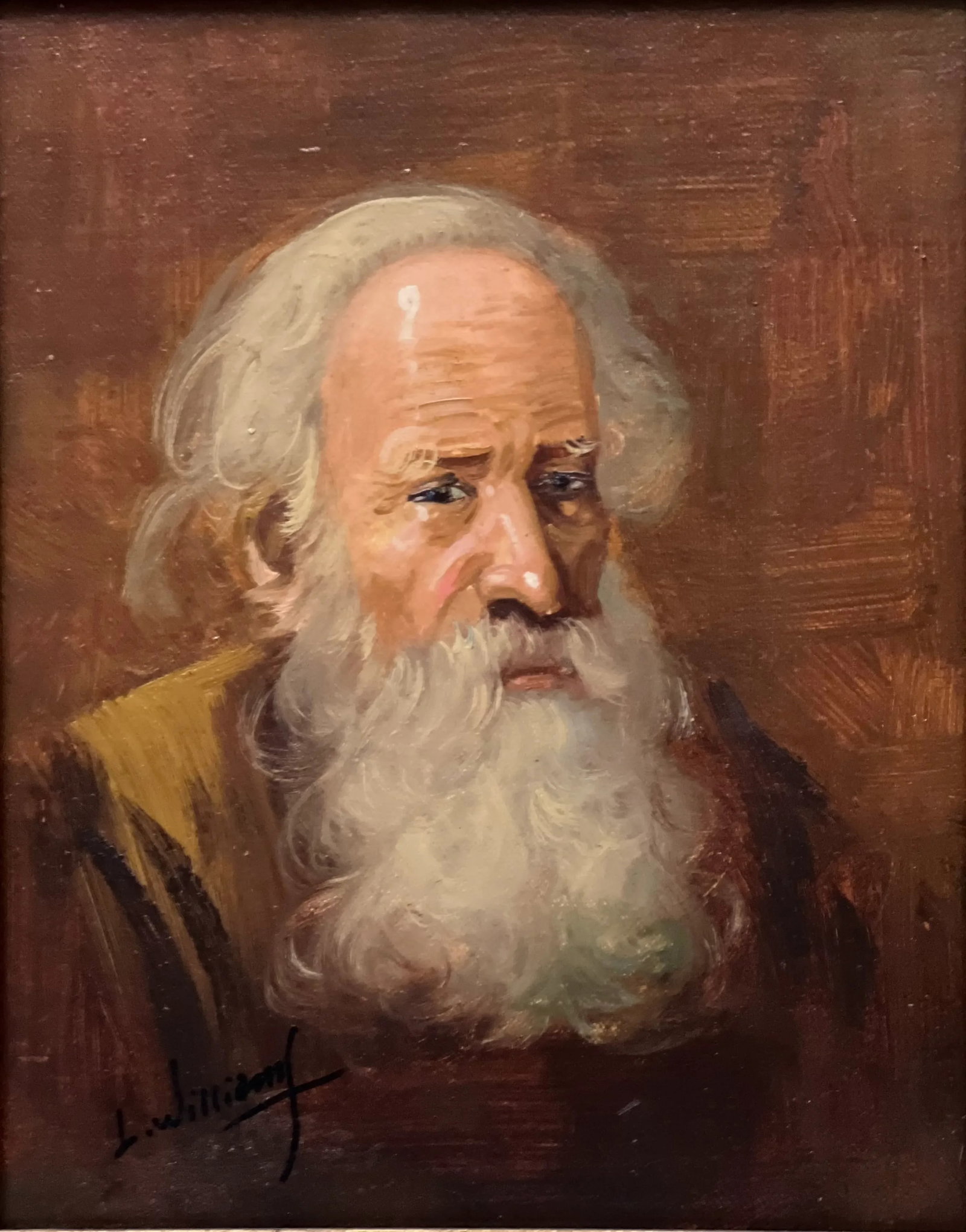 19th Century Isaac L. Williams Signed Portrait of Man With a Beard, Framed - 2