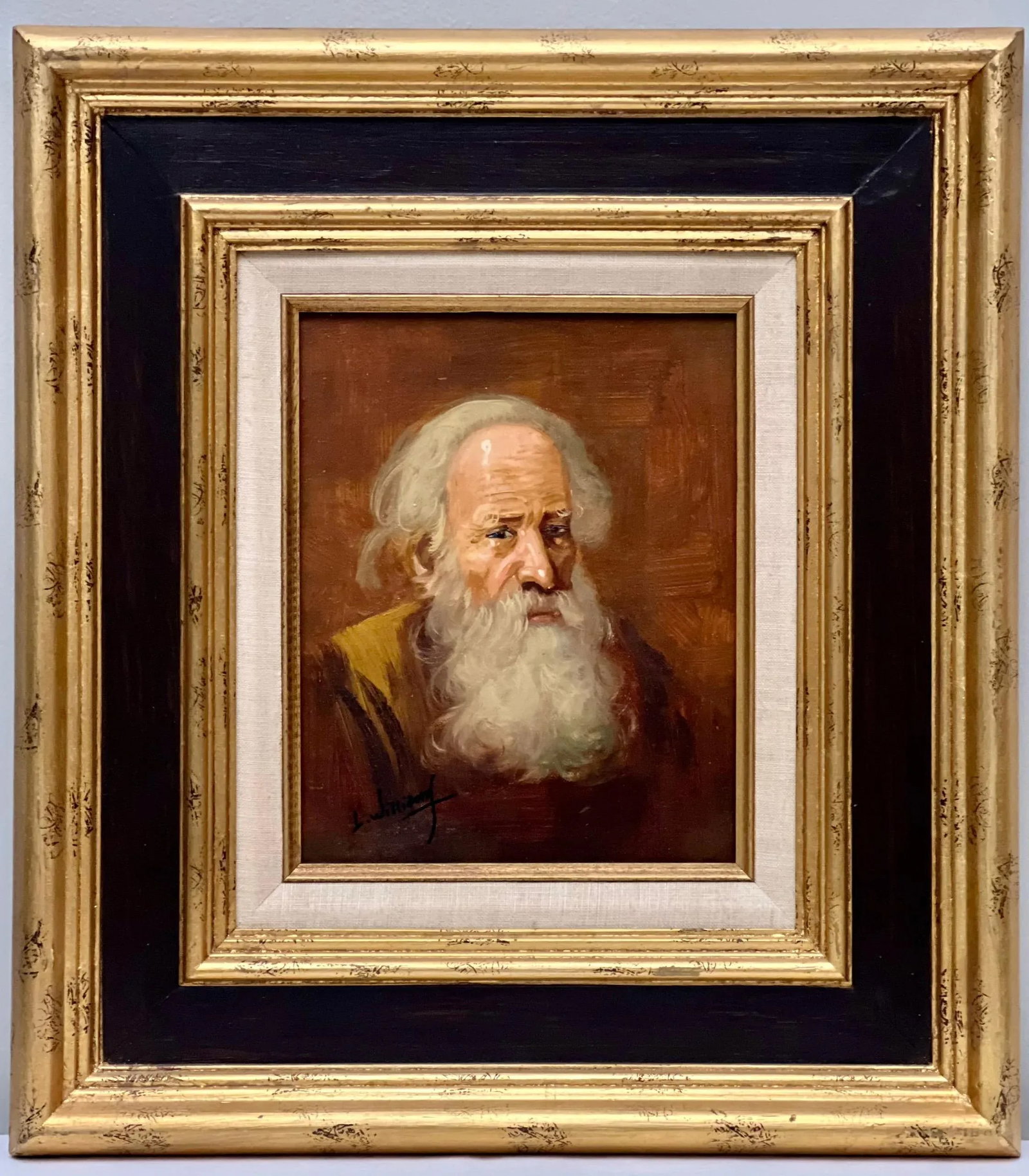 19th Century Isaac L. Williams Signed Portrait of Man With a Beard, Framed - 3