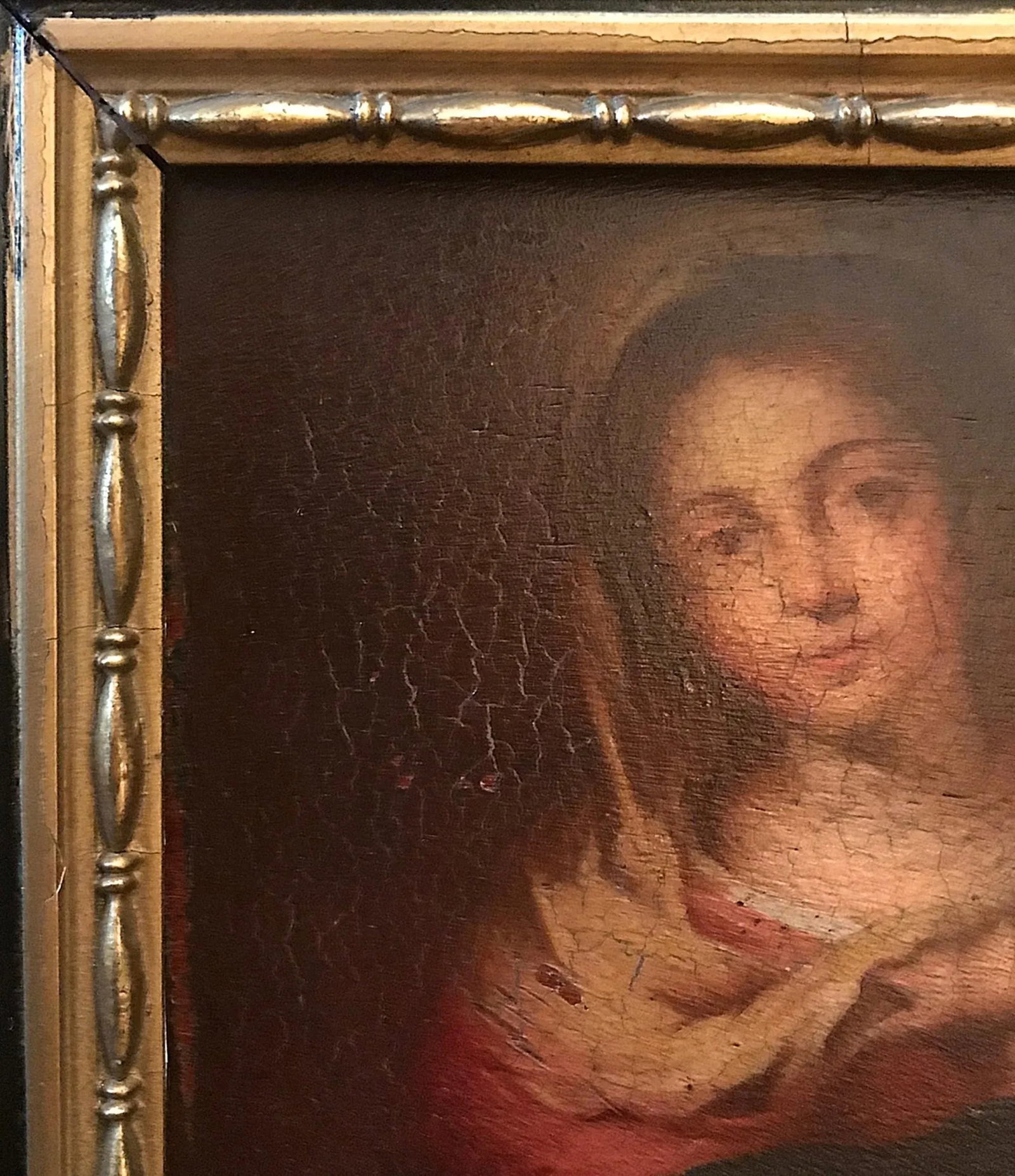 Antique Painting "Madonna With a Napkin" After Bartolome Esteban Murillo 1666 - 4