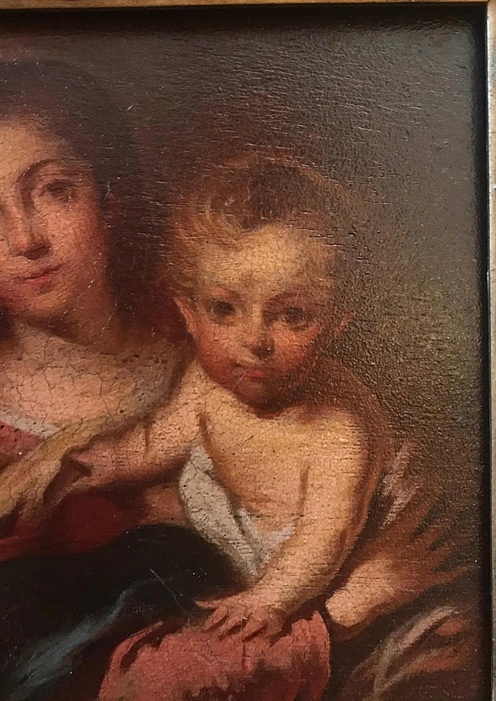 Antique Painting "Madonna With a Napkin" After Bartolome Esteban Murillo 1666 - 5