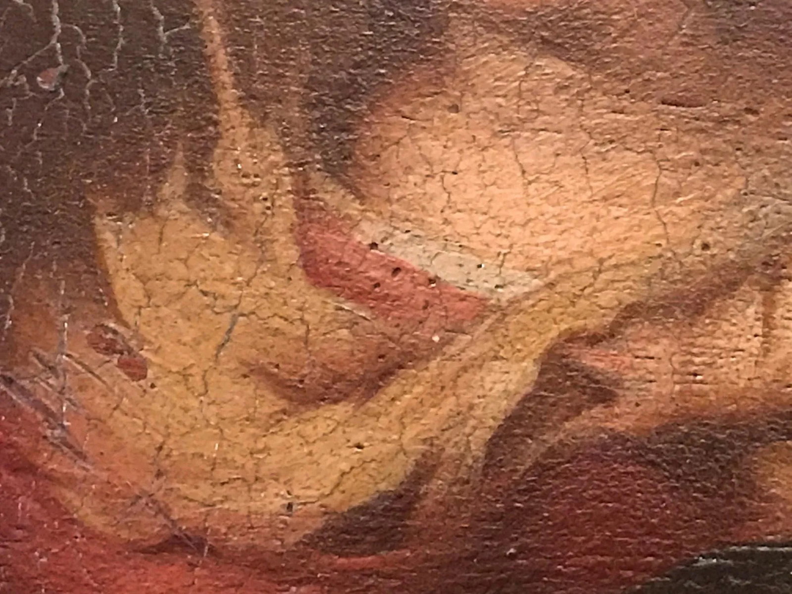 Antique Painting "Madonna With a Napkin" After Bartolome Esteban Murillo 1666 - 7