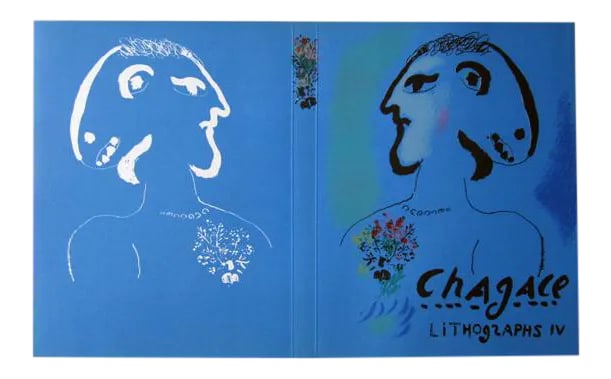 Marc Chagall Stone Lithograph 4 Book Cover/Print, Holiday Sale (1 of 3)