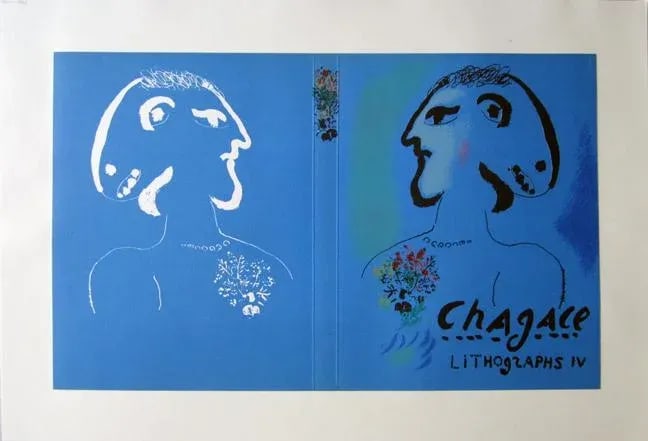 Marc Chagall Stone Lithograph 4 Book Cover/Print, Holiday Sale - 3
