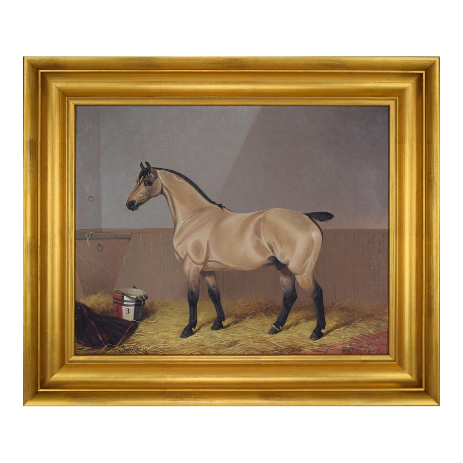 19th Century Equestrian Portrait of a Horse in Stall by Colin Greene 1898 (1 of 6)