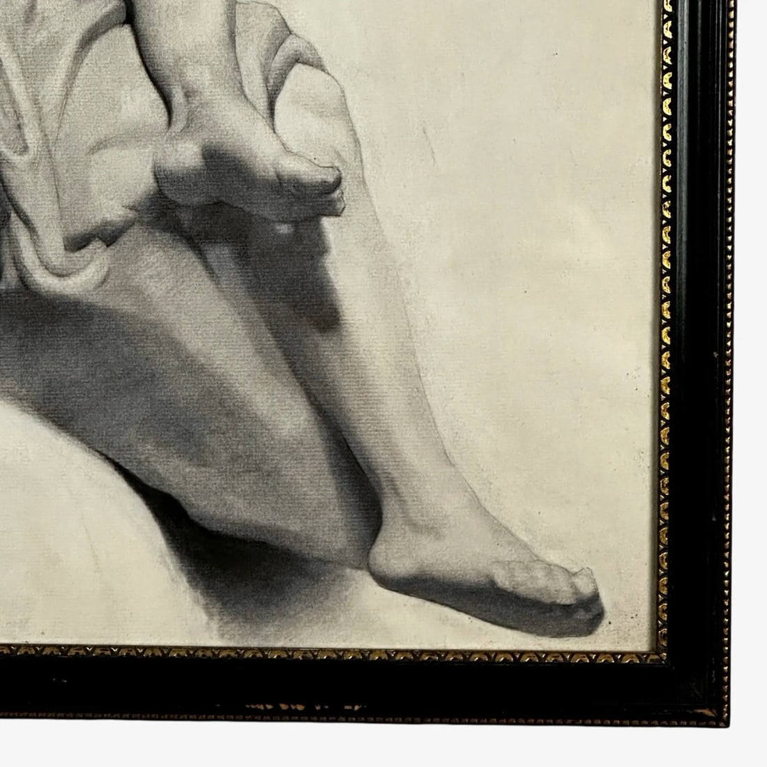 Antique Michelangelo Sculpture Classical Sketch, Signed (1880, Charcoal/Graphite on Paper) - 5