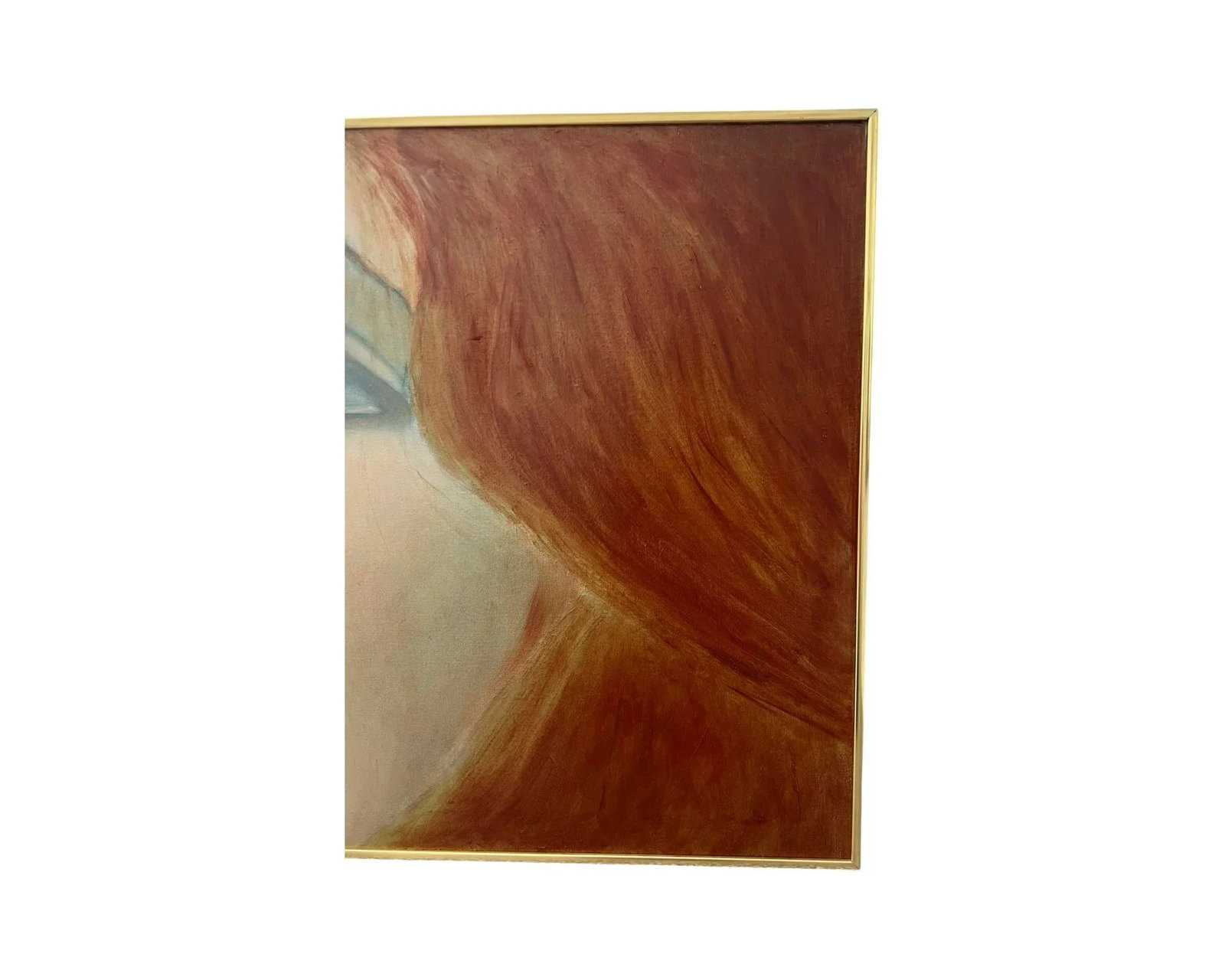 Vintage Mid Century Modern 1970s Women Portrait Oil Painting Canvas - 3