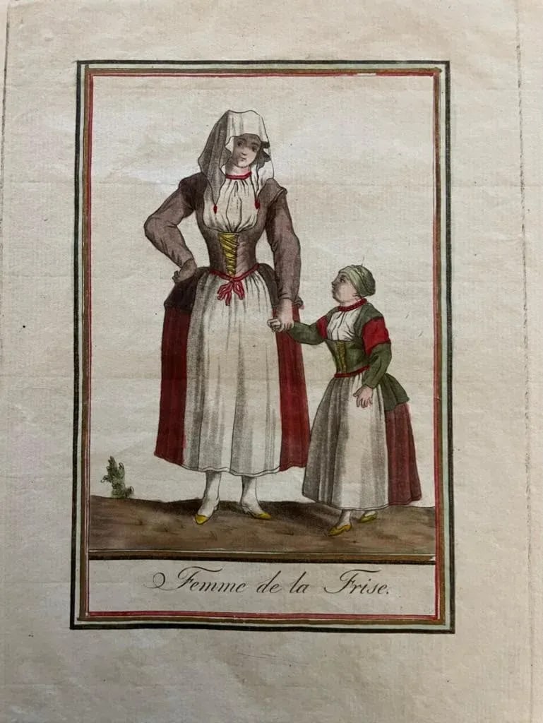 Pair of 18th French Hand Colored Engravings of a Frisian Man, Woman and Child - 10