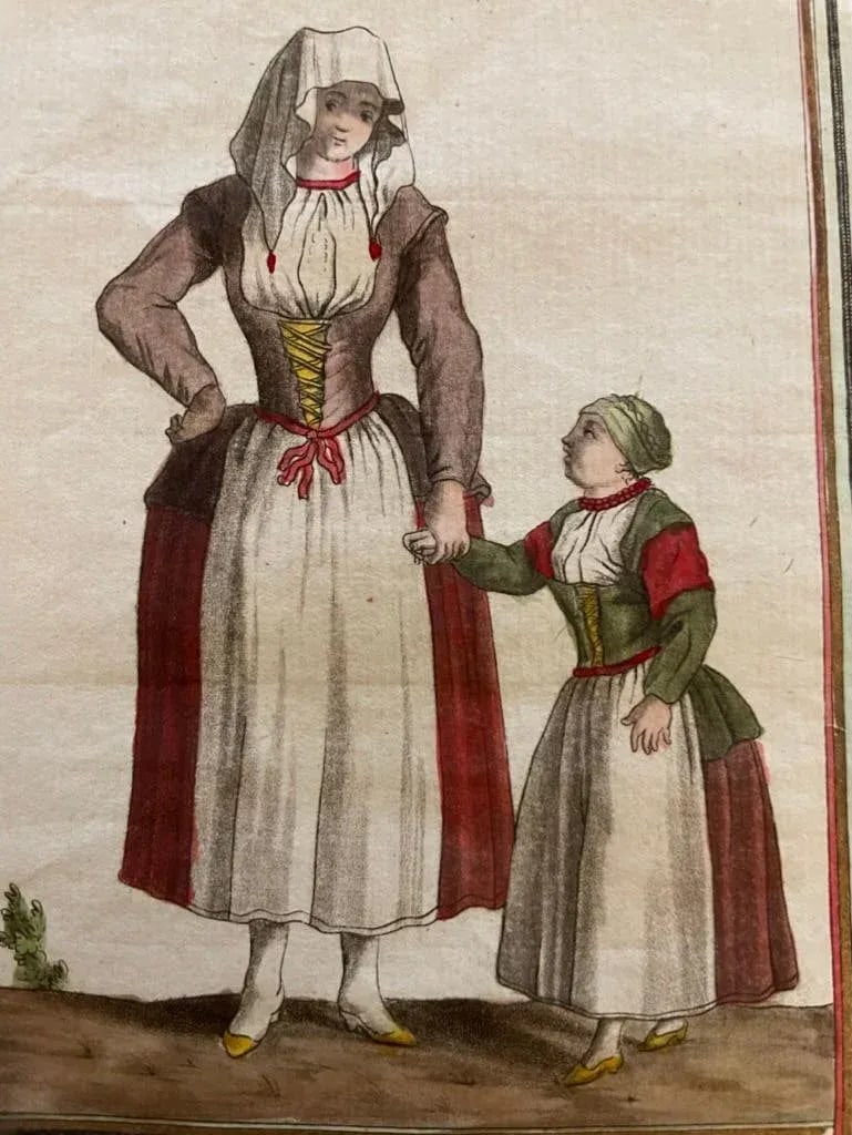 Pair of 18th French Hand Colored Engravings of a Frisian Man, Woman and Child - 12