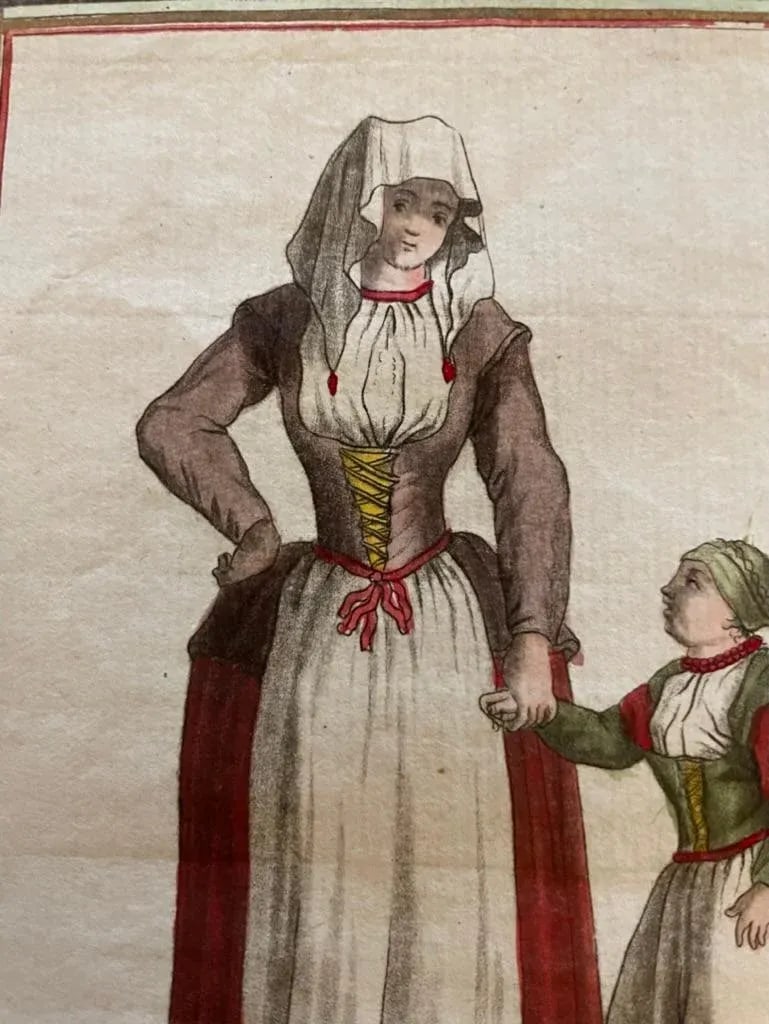 Pair of 18th French Hand Colored Engravings of a Frisian Man, Woman and Child - 3