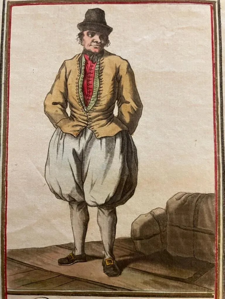 Pair of 18th French Hand Colored Engravings of a Frisian Man, Woman and Child - 7