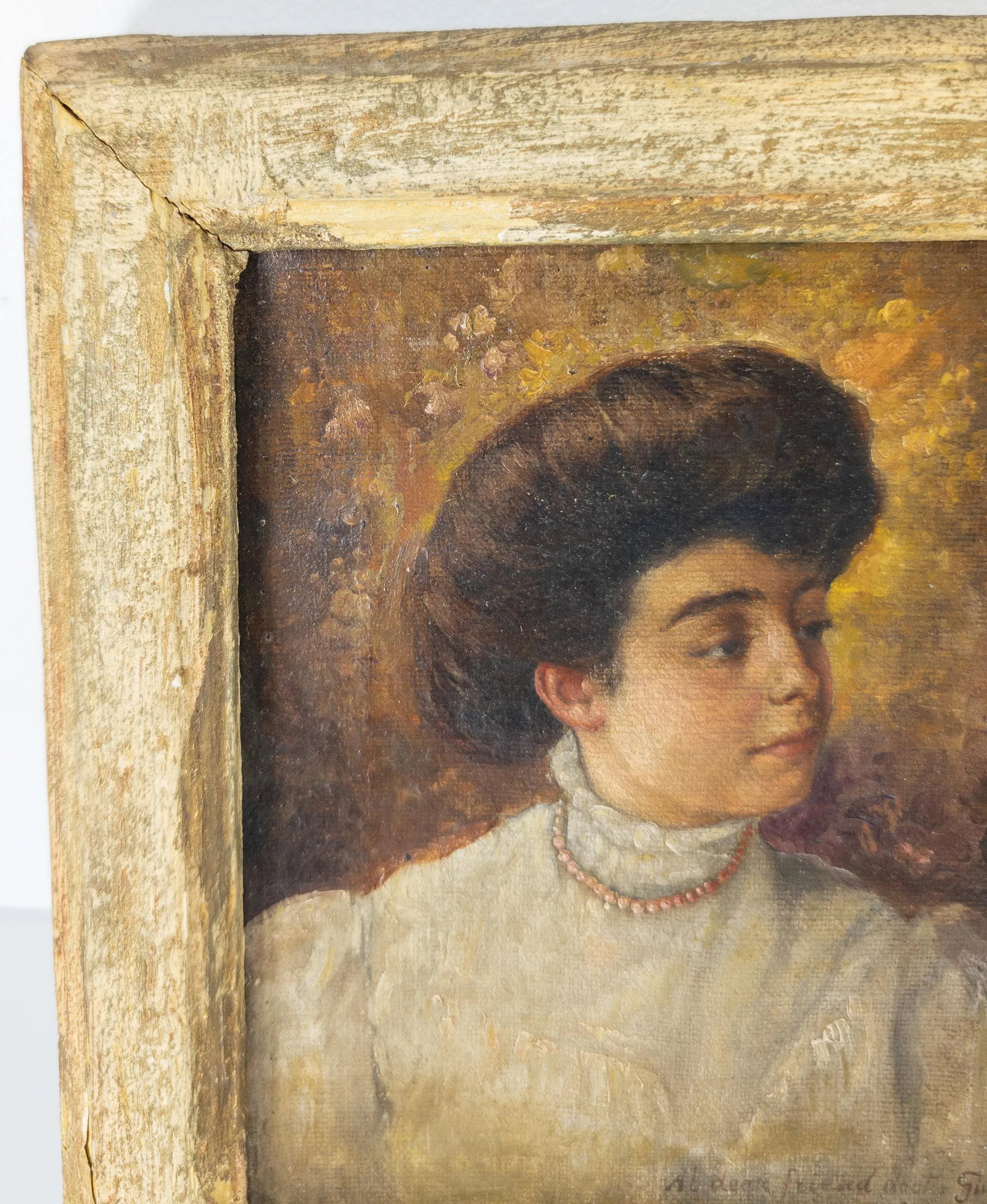 Early 20th Century Portrait Painting of an Italian Lady With Inscription - 3